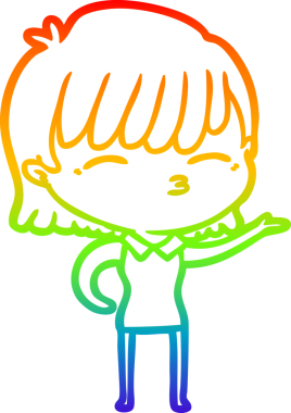 gökkuşağı gradyan çizimi bir insan tarafından çizilmiş bir karikatür kadın