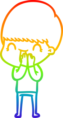 gökkuşağı gradyanı çizimi bir insan tarafından çizilmiş mutlu bir çizgi film çocuğu