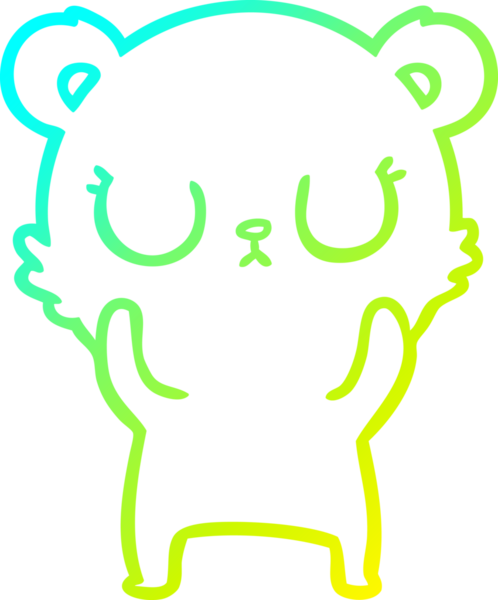 Bir insan tarafından çizilmiş barışçıl bir ayının soğuk gradyan çizgisi.