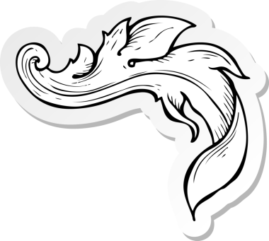 Geleneksel bir el çıkartması. Bir insan tarafından çizilmiş çiçek girdabı.