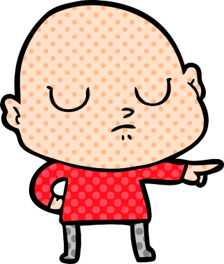 bir insan tarafından çizilmiş kel bir adam.