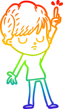 gökkuşağı gradyan çizimi bir insan tarafından çizilmiş bir karikatür kadın