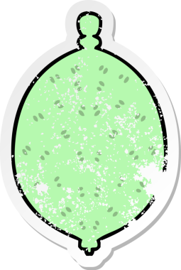 Bir insan tarafından çizilmiş garip bir el çizilmiş limon karikatürü.