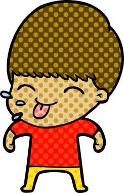 Bir insan tarafından çizilmiş komik çizgi film çocuğu.