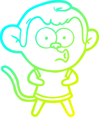 Bir insan tarafından çizilen soğuk gradyan çizgi çizimi bir maymunu şaşırttı