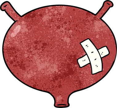 bir insan tarafından çizilmiş karikatür mesanesi