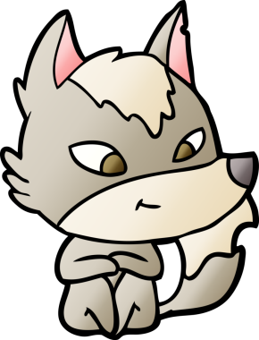 Bir insan tarafından çizilmiş dost canlısı bir kurt.