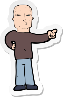 Bir insan tarafından çizilmiş çizgi film karakterinin çıkartması.