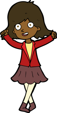 Bir insan tarafından çizilmiş mutlu bir kız.