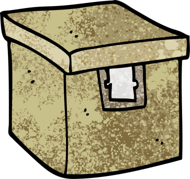 Grunge desenli çizim çizgi film kanıt kutusu bir insan tarafından çizildi.