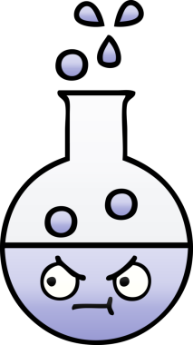 Bir insan tarafından çizilmiş bir test tüpünün gölgeli çizgi filmi.