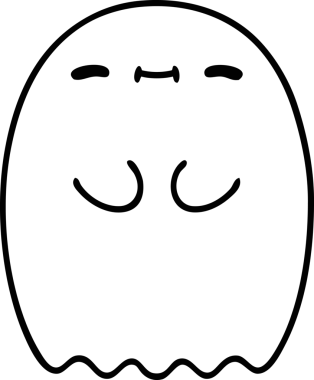 Bir insan tarafından çizilmiş mutlu bir cadılar bayramı hayaletinin çizgi karalaması