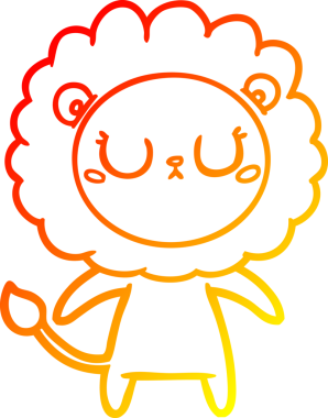 Bir insan tarafından çizilmiş karikatür aslanının sıcak çizgi çizimi