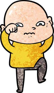 bir insan tarafından çizilmiş sinirli bir adam.