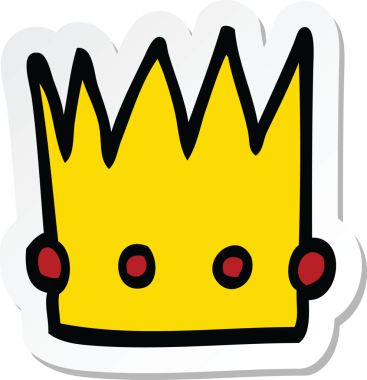 Bir insan tarafından çizilmiş bir karikatür tacı.