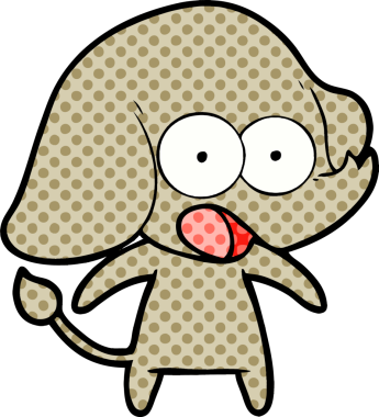 Bir insan tarafından çizilmiş şirin bir fil.