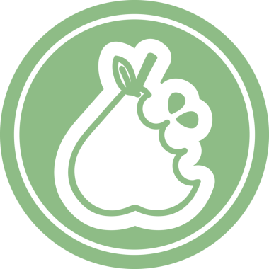 bir insan tarafından çizilmiş sulu armut dairesel simgesi