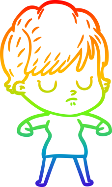 gökkuşağı gradyan çizimi bir insan tarafından çizilmiş bir karikatür kadın