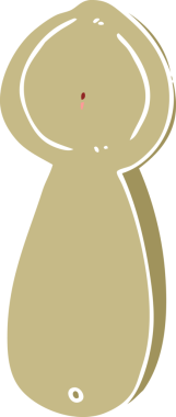 Bir insan tarafından çizilmiş düz renk çizgi film kaşığı