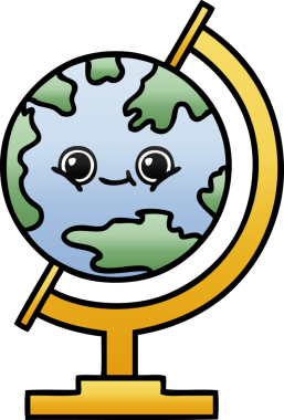 Bir insan tarafından çizilmiş dünyanın gölgeli bir karikatürü.