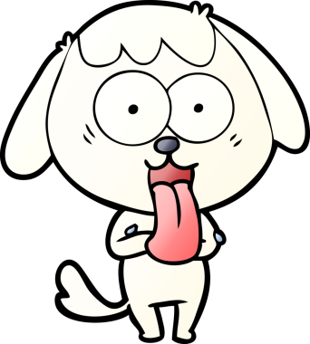 Bir insan tarafından çizilmiş şirin bir çizgi film köpeği.