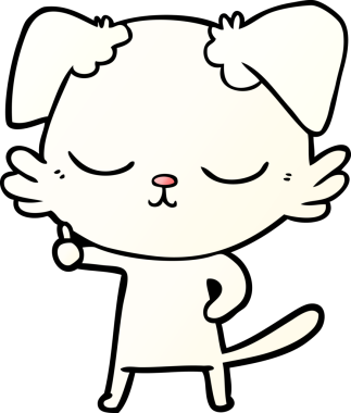 Bir insan tarafından çizilmiş şirin bir çizgi film köpeği.