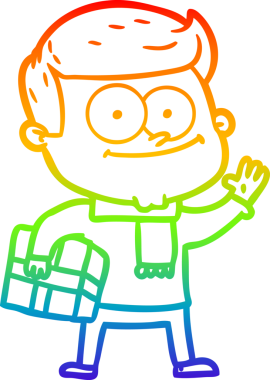 Bir insan tarafından çizilmiş mutlu bir adamın çizgi çizimi.