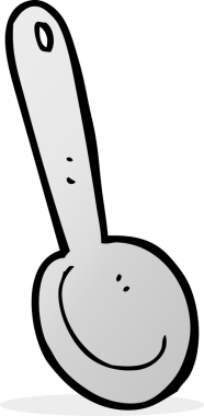 Bir insan tarafından çizilmiş bir kaşık.