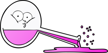 Bir insan tarafından çizilen karikatür dökülen kimyasallar