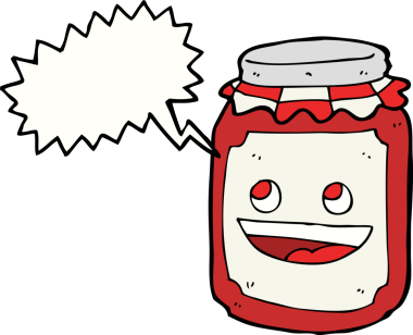 Bir insan tarafından çizilmiş konuşma baloncuğu ile korunan karton kavanoz.