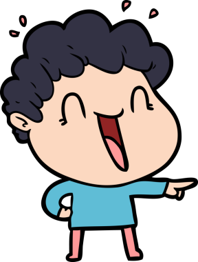 Bir insan tarafından çizilmiş mutlu bir adam.