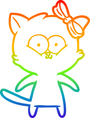 gökkuşağı gradyanı çizimi bir insan tarafından çizilmiş çizgi film kedisi