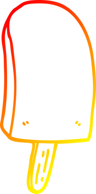 Bir insan tarafından çizilmiş bir buz lolipopunun sıcak çizgi çizimi