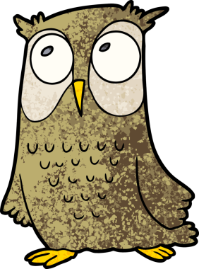 bir insan tarafından çizilmiş bir baykuş.