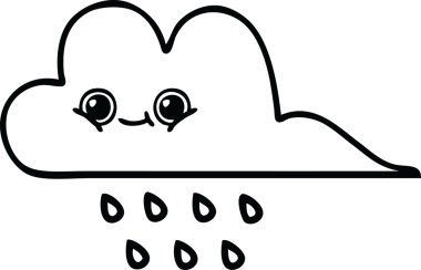 Bir insan tarafından çizilmiş yağmur bulutunun çizgi çizimi