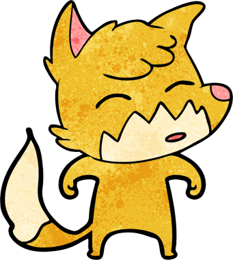 bir insan tarafından çizilmiş tilki çizgi filmi