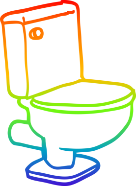 Gökkuşağı gradyan çizgi çizimi Bir insan tarafından çizilmiş tuvalet