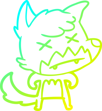 Bir insan tarafından çizilmiş ölü tilki çizgi filmi.