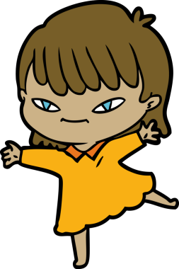 Bir insan tarafından çizilmiş karikatür kadın.