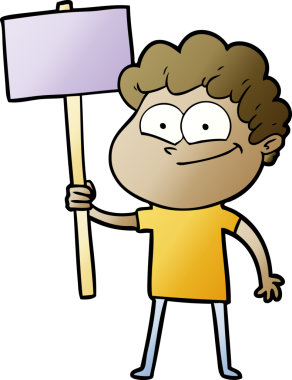 Bir insan tarafından çizilmiş mutlu bir adam.