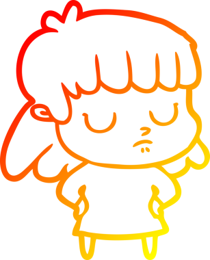 Bir insan tarafından çizilmiş bir çizgi film karakterinin sıcak çizgi çizimi