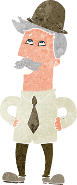 Bir insan tarafından çizilmiş yaşlı adam çizgi filmi.