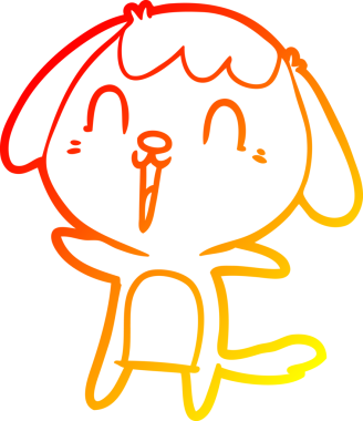 Bir insan tarafından çizilmiş sevimli bir köpeğin sıcak çizgi çizgisi.