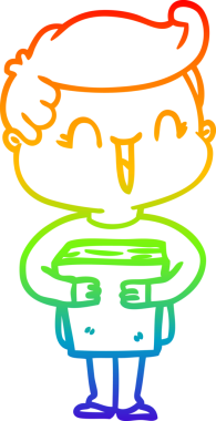 Gökkuşağının gradyan çizimi bir insan tarafından çizilmiş bir çizgi film karakteri.