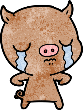 Bir insan tarafından çizilmiş domuz ağlaması.