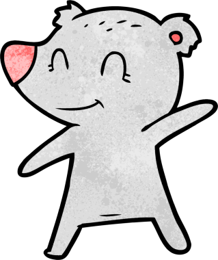 Bir insan tarafından çizilmiş gülümseyen ayı