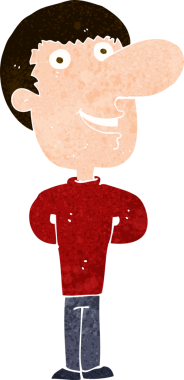 Bir insan tarafından çizilmiş mutlu bir adam.