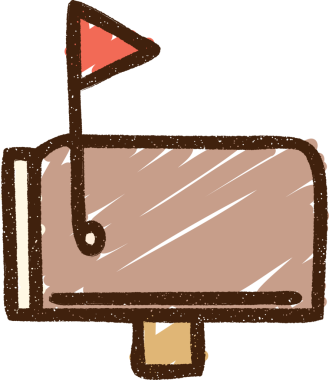 Bir insan tarafından çizilen posta kutusu tebeşiri