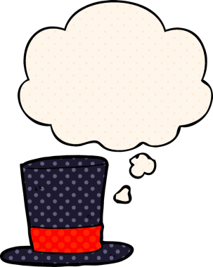 Bir insan tarafından çizilmiş, düşünce baloncuklu çizgi roman şapkası.