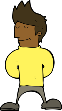 Bir insan tarafından çizilmiş mutlu bir adam.